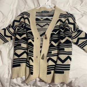 Black and beige cardigan